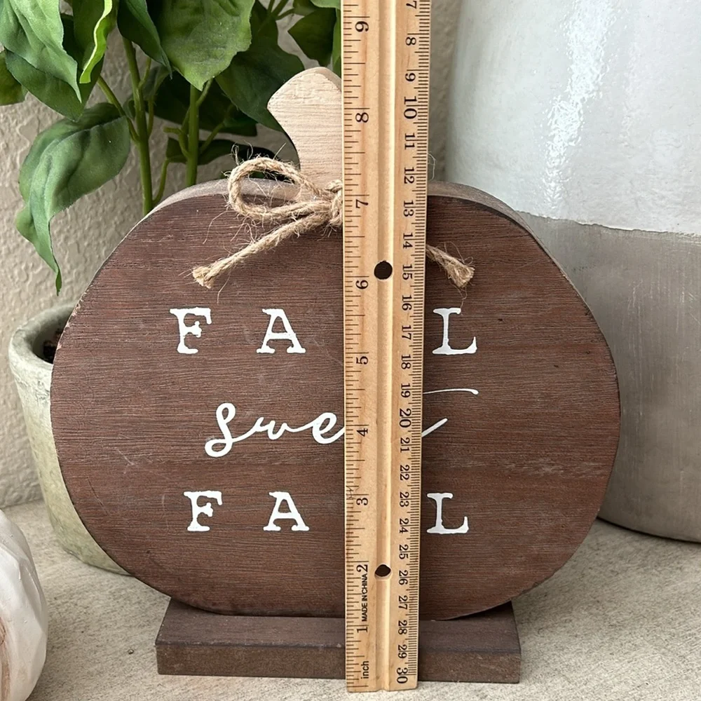 Rustic Farmhouse Fall Wood Pumpkin Tabletop Decor
